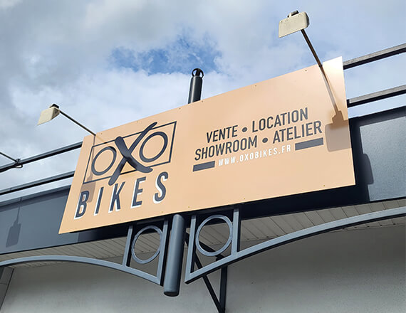 Panneau Oxobikes showroom bergerac